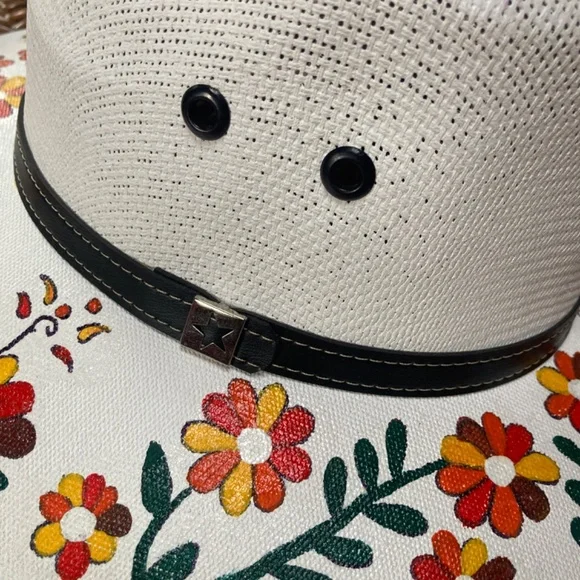 Hand painted cowboy garden festival hat - Picture 4 of 15